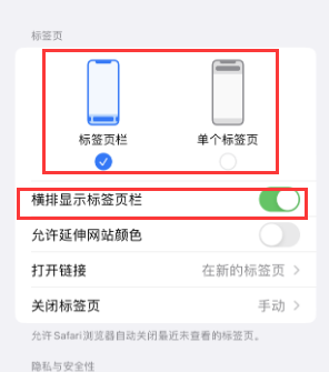 固始iPhone授权维修分享Safari浏览器如何切换标签栏位置 